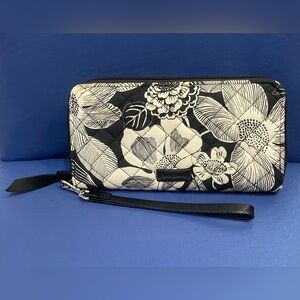 Vera Bradley zip-around accordion RFID wallet/wristlet, Bedford Blooms